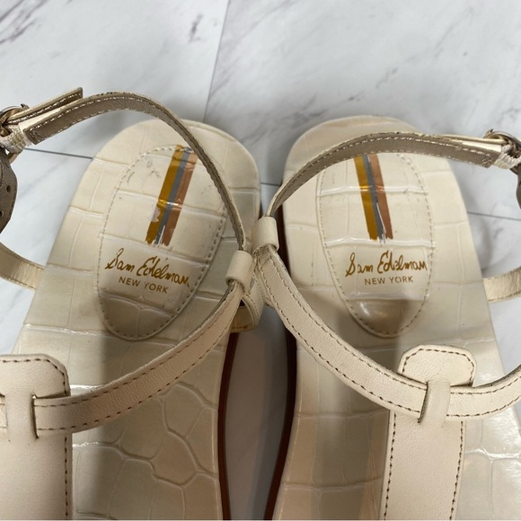 Sam Edelman Naomi Modern Ivory Crocodile Leather Sandal 6 1/2 M - Picture 12 of 14